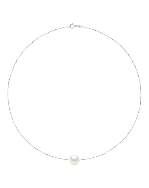 Witgouden en natuurlijke witte ronde zoetwatergekweekte parelketting