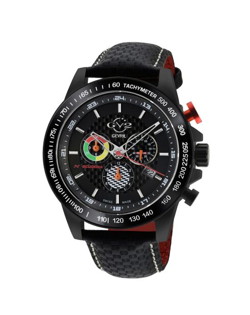Montre Scuderia Homme Quartz en Cuir noire