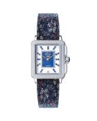 Montre Padova Gemstone Femme Quartz en Cuir bleu fleuri