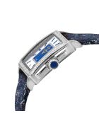Montre Padova Gemstone Femme Quartz en Cuir bleu fleuri