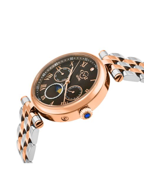 Orologio al quarzo Florence da donna in acciaio dorato rosa/argento