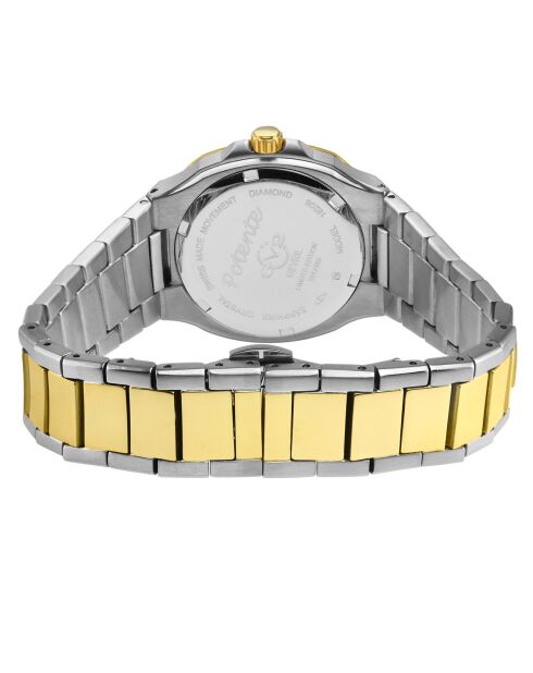 Montre Potente Femme Quartz en Acier argenté/doré