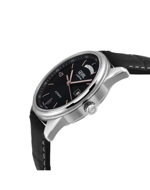 Montre Excelsior Homme Automatique en Cuir noire