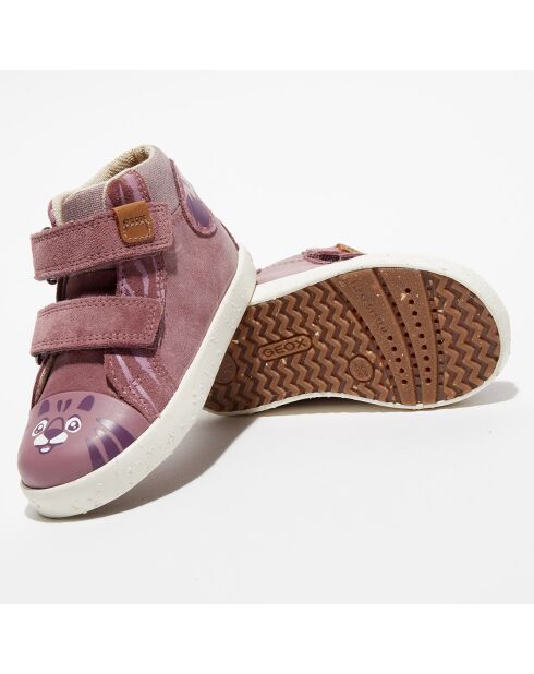 Baskets en Velours de Cuir Kilwi Geox x WWF rose foncé