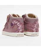 Baskets en Velours de Cuir Kilwi Geox x WWF rose foncé