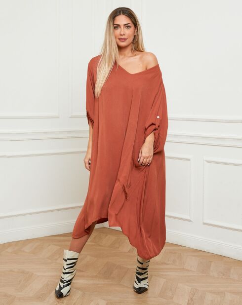 Robe Gandy rouge brique