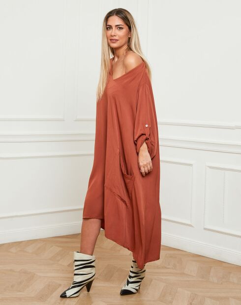 Robe Gandy rouge brique