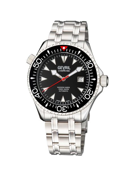 Hudson Yards automatisch zilverstalen horloge voor heren