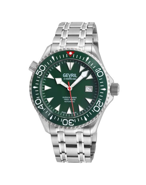 Hudson Yards automatisch zilverstalen horloge voor heren