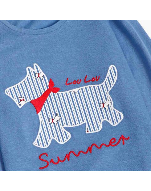Pyjama Lou Lou Sommer-Langarmshirt und blaue Hose
