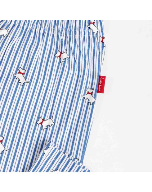 Pyjama Lou Lou Sommer-Langarmshirt und blaue Hose