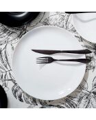 6 Assiettes plates Diwali blanches - D.25 cm