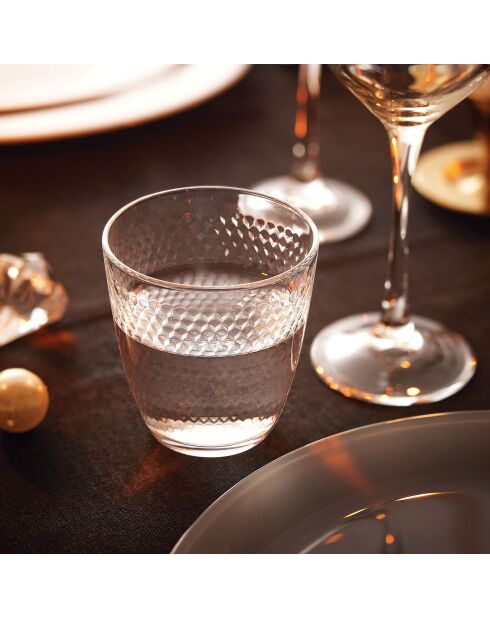 6 Verres bas Concepto Pampille transparents - 25 cl