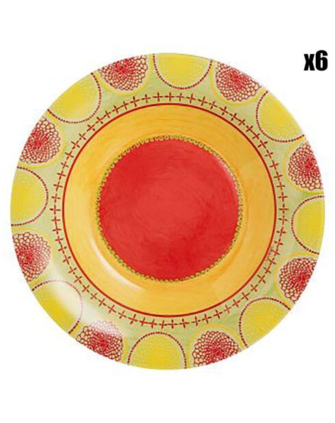 6 Assiettes creuses Propriano Sienna orange/jaune - D.21.5xH.3.2 cm