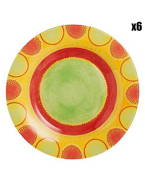 6 Assiettes à dessert Propriano Sienna orange - D.19 cm