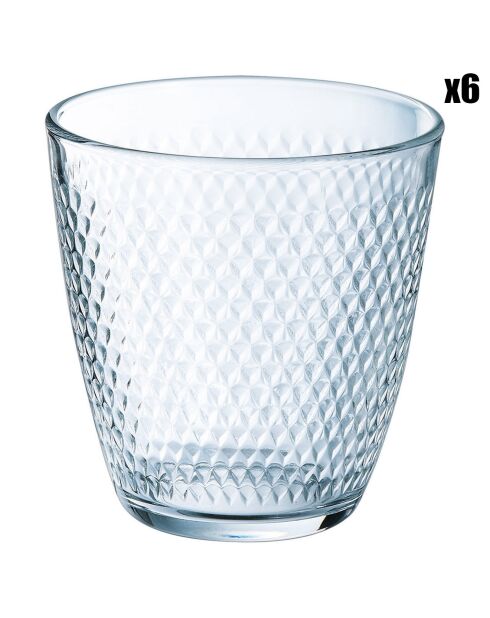 6 transparante lage glazen van Concepto Pampille - 25 cl