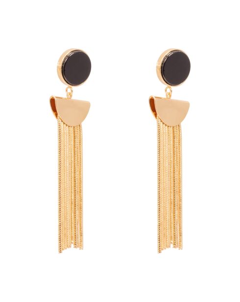 Boucles d'oreilles Cleos doré/noir