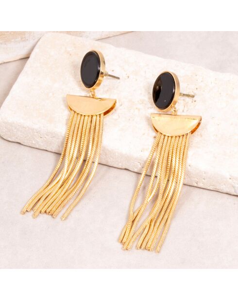 Ohrringe Cleos gold/schwarz