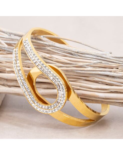 Manchette Carlie doré/blanc