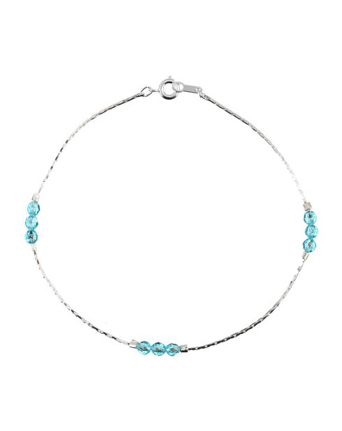 Lalie zilver/turquoise enkelketting