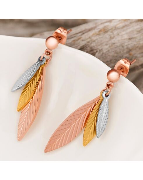 Umeo oorbellen in zilver/goud/roze