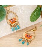 Boucles d'oreilles Isla Madera doré/orange/bleu