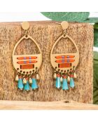 Boucles d'oreilles Isla Madera doré/orange/bleu