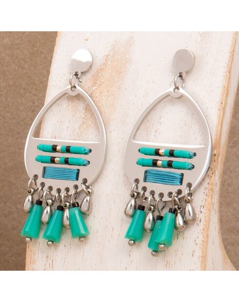 Zilver/turquoise oorbellen van Isla Madera