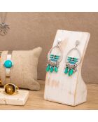 Zilver/turquoise oorbellen van Isla Madera
