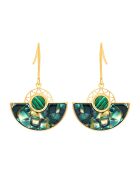 Boucles d'oreilles Tanzana doré/vert