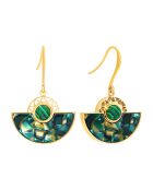 Boucles d'oreilles Tanzana doré/vert