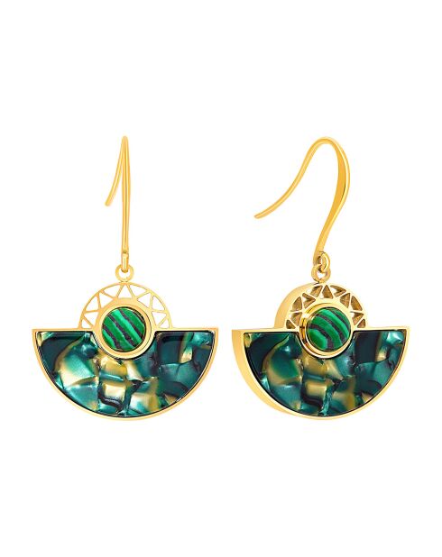 Boucles d'oreilles Tanzana doré/vert