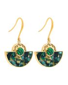 Boucles d'oreilles Tanzana doré/vert
