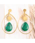 Stellos goud/groene oorbellen