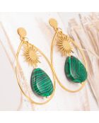 Stellos goud/groene oorbellen