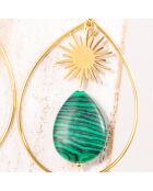 Stellos goud/groene oorbellen