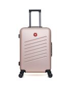 Valise Cabine XXS 4 roues doubles Zurich 46 cm rose doré