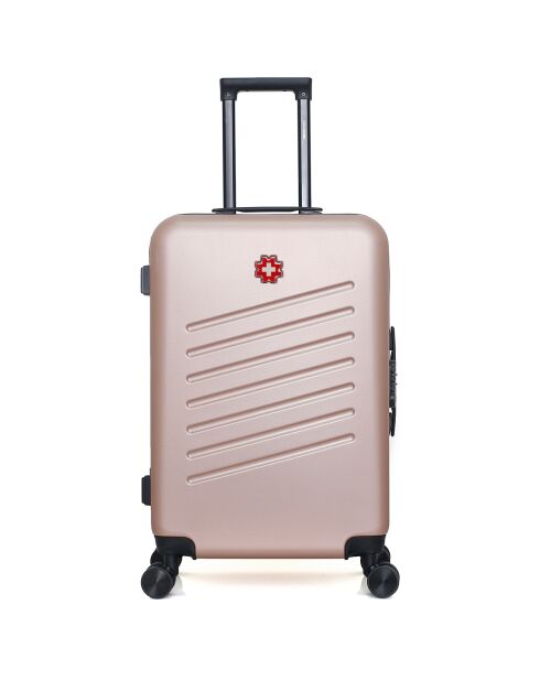 Valise Cabine XXS 4 roues doubles Zurich 46 cm rose doré