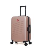 Valise Cabine XXS 4 roues doubles Zurich 46 cm rose doré