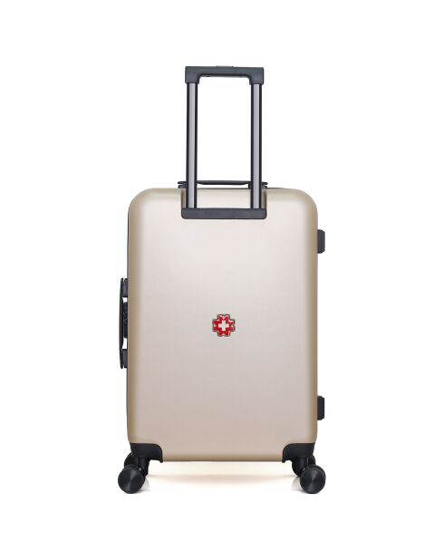 Mittelgroßer Reisekoffer mit 4 Doppelrollen, Eagle, 65 cm, beige