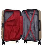 Mittelgroßer Reisekoffer mit 4 Doppelrollen, Eagle, 65 cm, beige