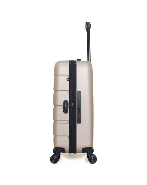 Mittelgroßer Reisekoffer mit 4 Doppelrollen, Eagle, 65 cm, beige