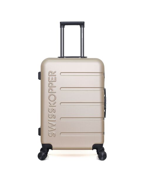 Mittelgroßer Reisekoffer mit 4 Doppelrollen, Eagle, 65 cm, beige