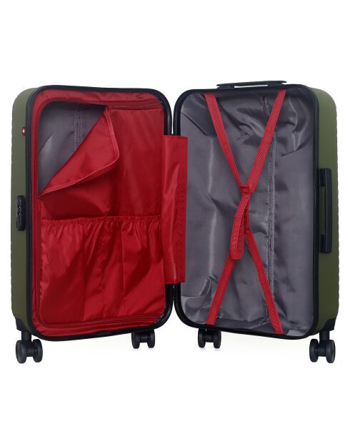 Maleta de cabina XXS con 4 ruedas dobles Spiez, 46 cm, verde caqui