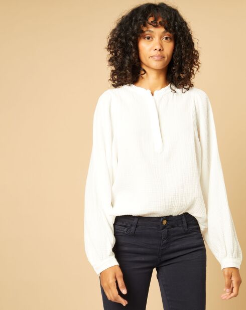 Chemise en Gaze de Coton Rosa écrue