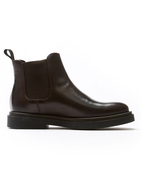 Chelsea Boots en Cuir Bracq marron foncé