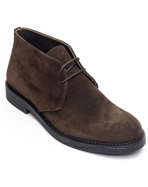 Boots en Velours de Cuir Foda marron foncé