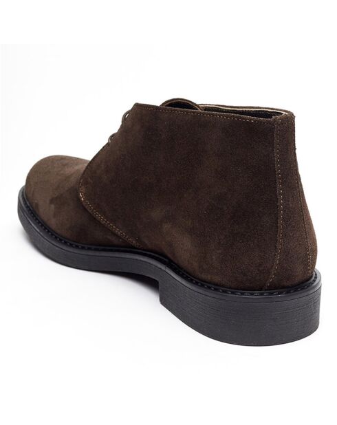 Boots en Velours de Cuir Foda marron foncé