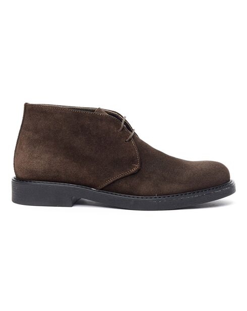 Boots en Velours de Cuir Foda marron foncé