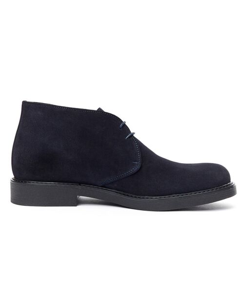 Boots en Velours de Cuir Foda bleu marine